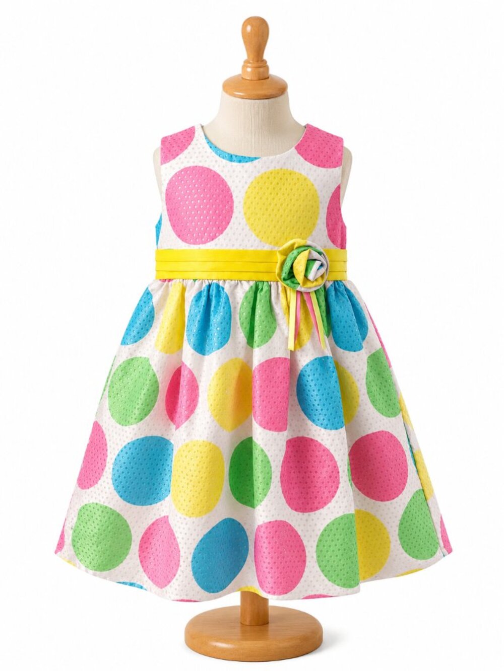 New Horizons Size 4T Pastel Polka Dot Party Dress